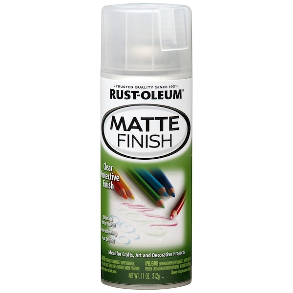 Rust-Oleum Spray Paint, Clear, Matte, Oil based, 11 oz 267028 - main